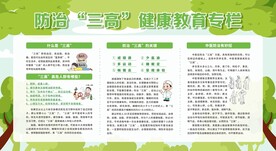 预防防治三高健康教育宣传栏