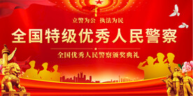 优秀人民警察表彰大会展板