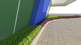 办公楼前花坛设计案例效果图