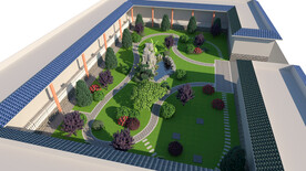 公司大院绿化设计案例效果图