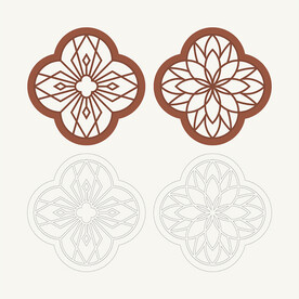 梅花形窗花格 花窗 中式图案
