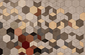六边形色块图案地毯