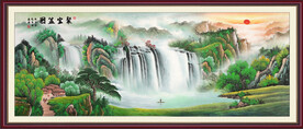 聚宝盆山水画