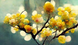 大气轻奢金色花朵装饰画