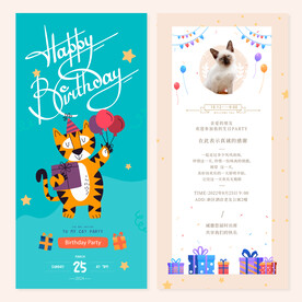 宠物生日贺卡 猫咪卡片纪念