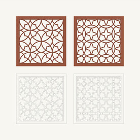 正方形窗花格 花窗 中式图案