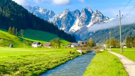 4K高清草原溪流雪山风景