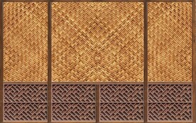 中式主编窗格屏风背景墙壁画