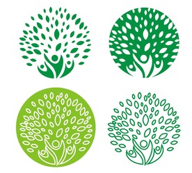 创意树叶卡通人形元素图形