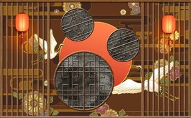 日本料理餐饮背景墙壁画