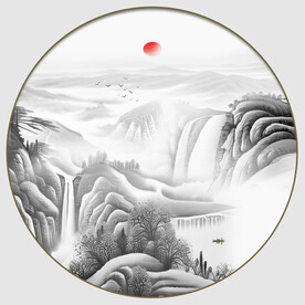 意境山水水墨画