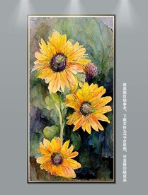 手绘向日葵装饰画