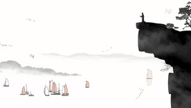 禅境水墨山水画