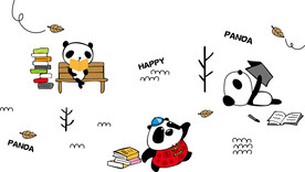 卡通熊猫背景