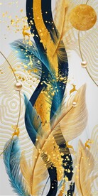 抽象羽毛烁金鹿玄关