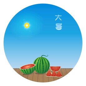 二十四节气大暑背景图矢量图