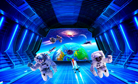 宇宙星空宇航员背景墙