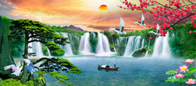 迎客松山水画