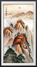 竖幅山水画