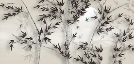 新中式水墨竹林风景背景墙壁画