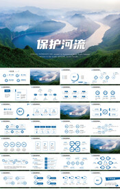 保护河流绿色环保动态PPT模板