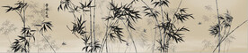 新中式水墨竹林风景背景墙壁画