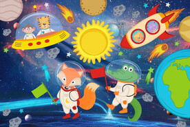 儿童房太空背景