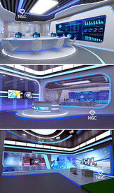 融媒体中心 演播室 科技感