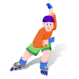 轮滑插画图片