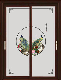 高清分层透明推拉门玻璃打印图