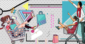 工装购物背景墙