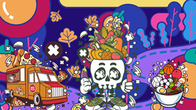 创意美食插画背景