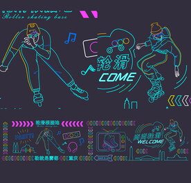 复古风霓虹灯网红打卡背景墙