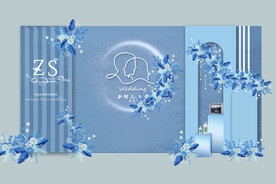 蓝色婚礼背景