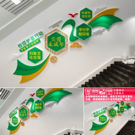 校园护苗行动楼道文化墙
