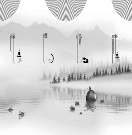 高清分层透明底推拉门打印图