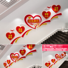 阳光教育楼道文化墙