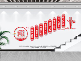 八礼四仪楼梯文化墙
