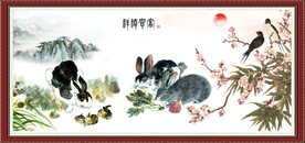 国画兔子