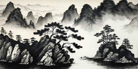 水墨山水画