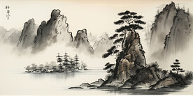 水墨山水画