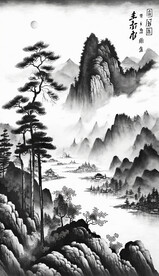 水墨山水画