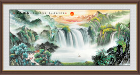 聚宝盆国画山水