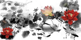 禅意水墨莲花