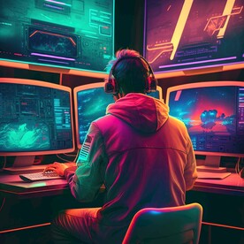 赛博朋克风宇宙飞船