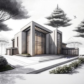 建筑设计线稿图