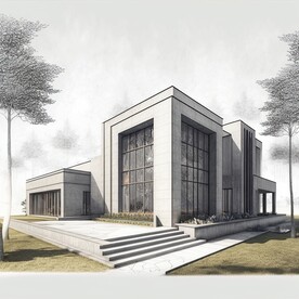 手绘建筑效果图