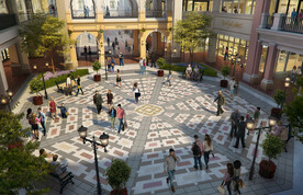 商业内街小广场鸟瞰图