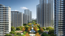 住宅小区中轴景观鸟瞰图