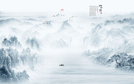 山水情电视背景墙